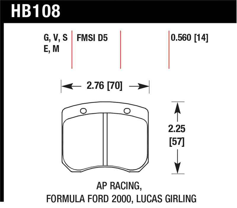 Hawk AP Racing 14mm Blue 9012 Race Brake Pads