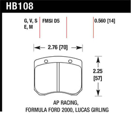 Hawk AP Racing 14mm Blue 9012 Race Brake Pads