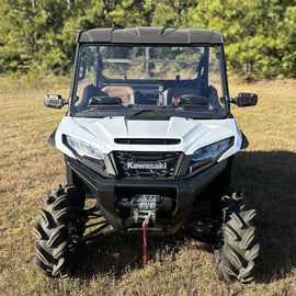 Seizmik 24+Kawasaki Ridge Ranch Tool Less Windshield on off-road vehicle
