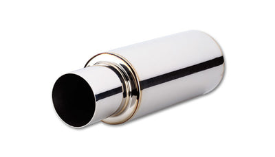 Vibrant TPV Round Muffler 23in Long with 4in Tip for performance car parts from DTX Performance, high-performance tuning upgrades.