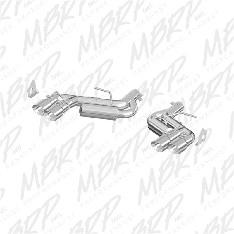 MBRP 2016-2024 Chevy Camaro 6.2L w/ NPP 3in Alum Race Dual Axle Back exhaust system with 4in Quad Polished Tips - performance car parts