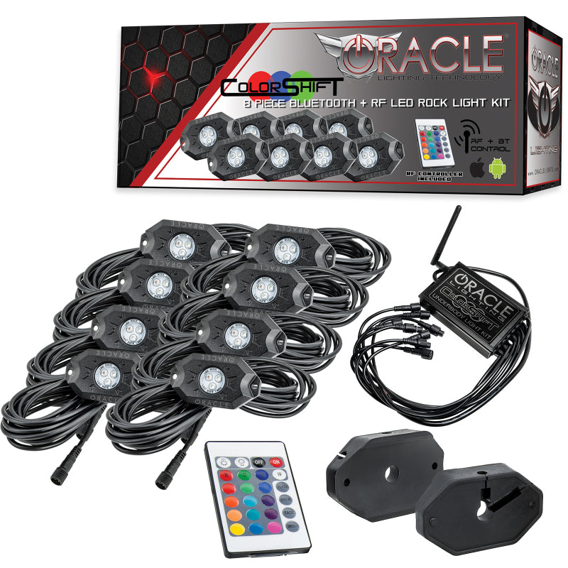 Oracle Bluetooth + RF Underbody Rock Light Kit - 8 PCS - ColorSHIFT with remote control for performance cars