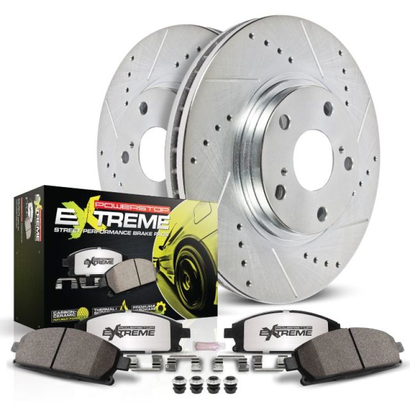 Power Stop 16-18 Cadillac CT6 Rear Z26 Street Warrior Brake Kit - high performance brakes - DTX Performance parts online