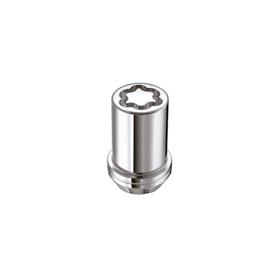 McGard Wheel Lock Nut Set - 4pk. (Tuner / Cone Seat) M12X1.5 / 13/16 Hex / 1.24in. Length - Chrome, ideal for performance car tuning.