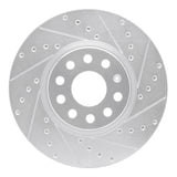 R1 05-25 Audi A3 Quattro Front Right Drilled & Slotted Silver Brake Rotor