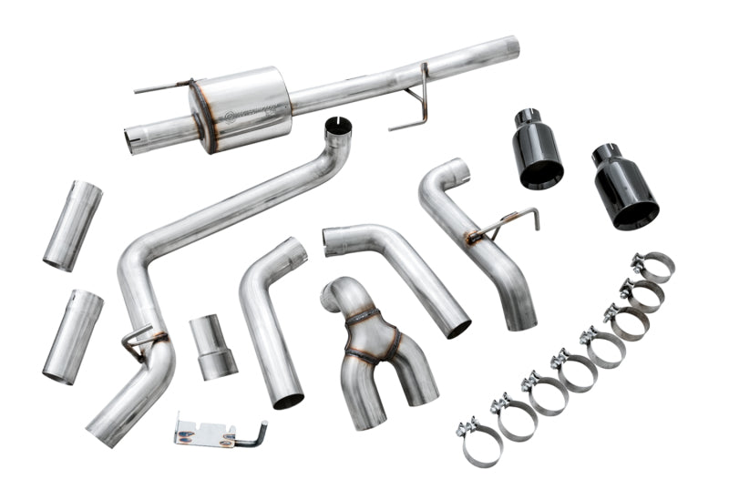 AWE Tuning 2015+ Ford F-150 0FG Dual Exit Performance Exhaust System w/5in Diamond Black Tips - DTX Performance