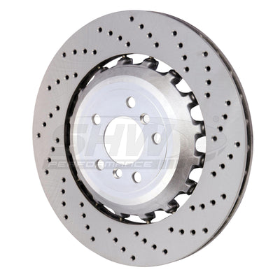 SHW 11-16 BMW M5 4.4L Right Rear Cross-Drilled Lightweight Brake Rotor (34212284104) for performance car tuning