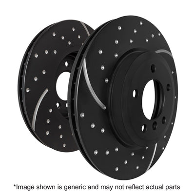 EBC GD Sport Front Rotors – 12–14 Dodge SRT Viper 8.4L high performance brakes, slotted and dimpled for optimal heat control and durability.