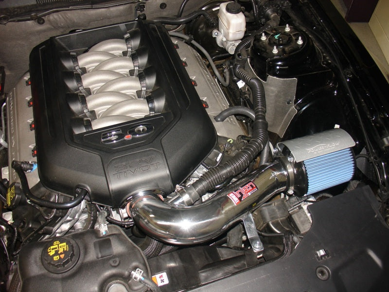 Injen 11 Ford Mustang GT V8 5.0L Power-Flow Wrinkle Blk Short Ram Air Intake w/ MR Tech/Heat Shield - DTX Performance