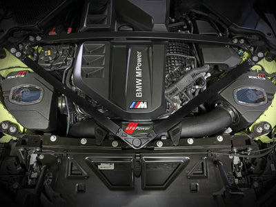 aFe 21-22 BMW M3/M4 (G80/82/83)L6-3.0L (tt) S58 Momentum GT Cold Air Intake System w/ Pro 5R Filters in engine bay