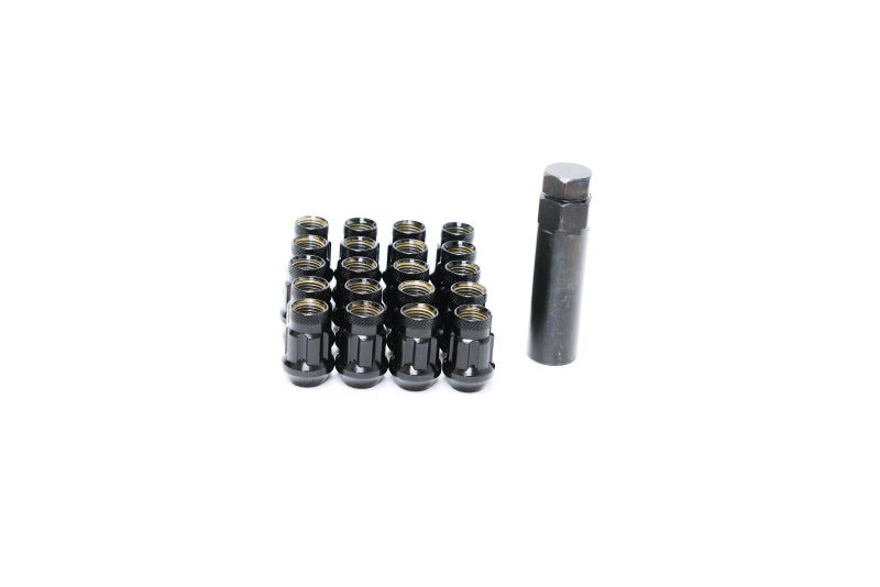 Wheel Mate Monster Lug 35 Short Lug Nut Set of 20 - Black 14x1.50, ideal for high performance cars and racing enthusiasts.