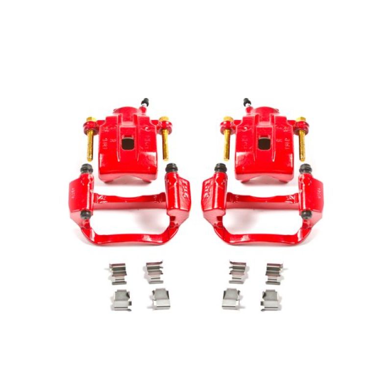 Power Stop 08-15 Toyota Sequoia Rear Red Calipers w/Brackets - Pair for high performance car tuning