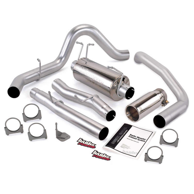 Banks Power 03-07 Ford 6.0L CCSB Monster Exhaust System - SS Single Exhaust w/ Chrome Tip - DTX Performance