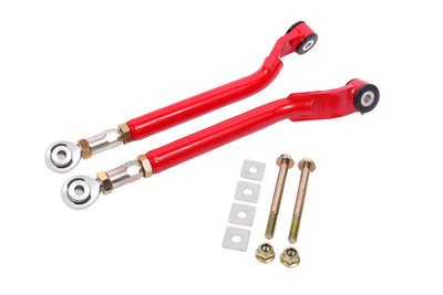 BMR 08-17 Challenger Rear On-Car Adj. Toe Rods Delrin/Rod End Combo - Red for high performance car tuning