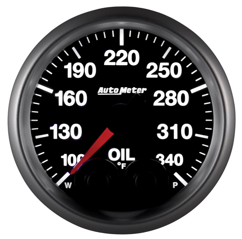 Autometer Elite 52mm 100-340 Deg F Oil Temp Peak & Warn w/ Electronic Control Gauge - Performance car parts DTX Performance