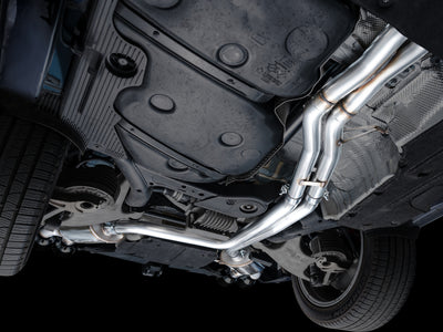 AWE Tuning 19-21 Porsche Macan 3.0T/2.9TT Touring Edition Catback Exhaust w/ Diamond Black Tips installed on car