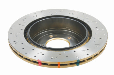 DBA 08+ EVO X Rear Drilled & Slotted 4000 Series Rotor for high performance brake upgrades at veteran owned performance shop
