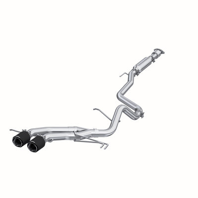 MBRP 13-18 Hyundai Veloster Turbo Dual Exit T409 2 1/2in Cat Back w/ Carbon Fiber Tips, performance car parts, DTX Performance