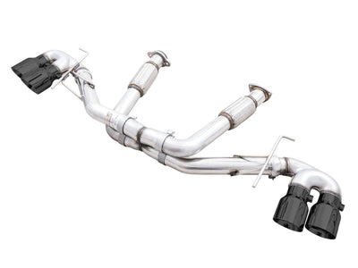 AWE Tuning 2020 Chevrolet Corvette (C8) Track Edition Exhaust - Quad Diamond Black Tips for performance car tuning