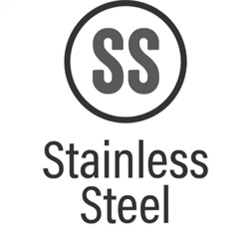 Stainless steel icon representing durability and corrosion resistance for exhaust systems.