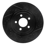 R1 09-23 Dodge Challenger Front Right Drilled & Slotted Black Brake Rotor
