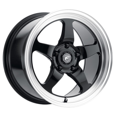 Forgestar D5 Drag 18x5 / 5x120.65 BS / ET-10 / 2.6 Gloss BLK / Diamond Lip 78.1 Bore