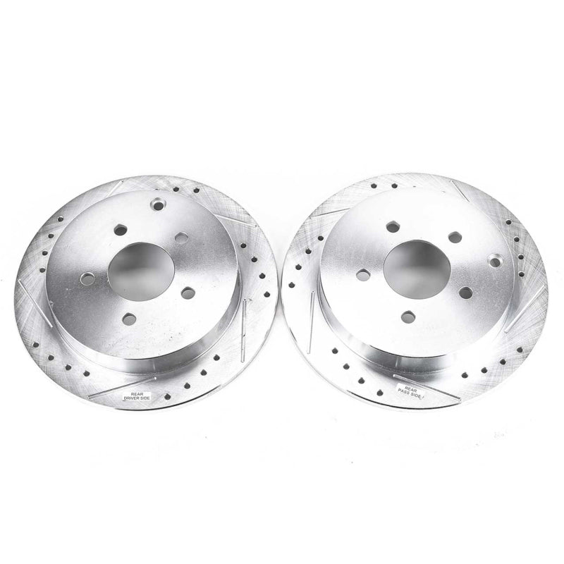 Power Stop 02-07 Buick Rendezvous Rear Evolution Drilled & Slotted Rotors - Pair - DTX Performance