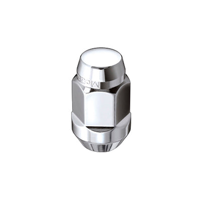 McGard Hex Lug Nut (Cone Seat Bulge Style) 1/2-20 / 3/4 Hex / 1.45in. Length (4-pack) - Chrome - Performance car parts by DTX Performance