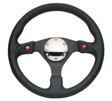 Load image into Gallery viewer, NRG Reinforced Steering Wheel (320mm) Blk Leather w/Dual Buttons - Performance Car Parts from DTX Performance, Veteran Owned