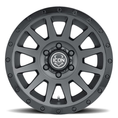 ICON Compression 17x8.5 6x5.5 25mm Offset 5.75in BS 95.1mm Bore Double Black Wheel for high performance upgrades