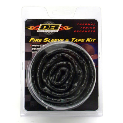 DEI Fire Sleeve and Tape Kit 1in I.D. x 3ft for performance car parts; heat protection for fuel, transmission, and brake lines.