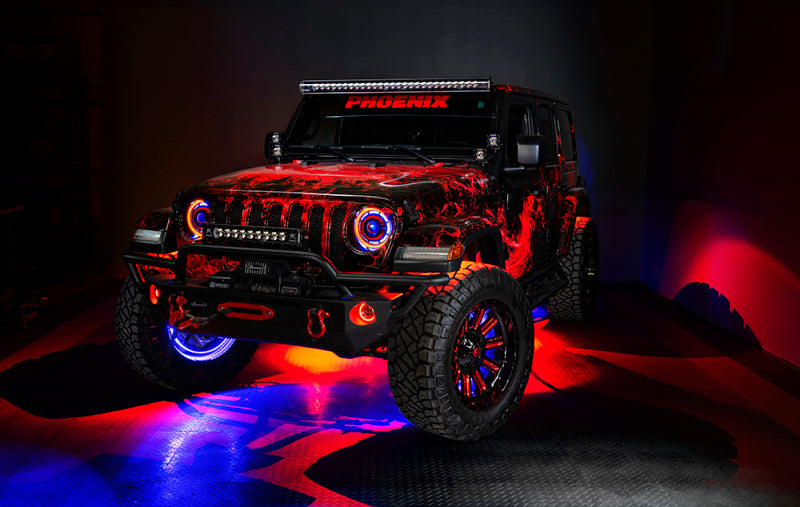 Oracle Bluetooth + RF Underbody Rock Light Kit - 8 PCS - ColorSHIFT for 4x4 performance car parts by DTX Performance
