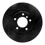 R1 95-02 BMW M3 Left Front Drilled & Slotted Black Brake Rotor