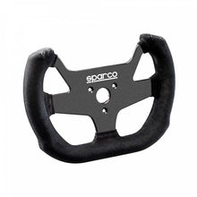 Load image into Gallery viewer, Sparco F10A Suede Black Steering Wheel for performance car tuning and high performance auto parts at DTX Performance, a veteran-owned shop.