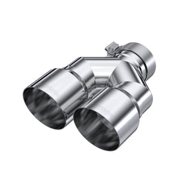 MBRP 3in ID / Dual 4in OD Out Staggered L 9.87in / R 9.37in Single Wall T304 SS Univ Exhaust Tip for performance car parts