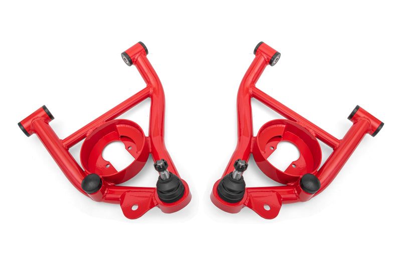 BMR 82-92 GM F-Body Non-Adj Lower A-Arms Delrin Bushings Spring Pocket - Red - DTX Performance