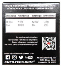 Load image into Gallery viewer, K&amp;N Oil Filter Box Cross-Reference Info