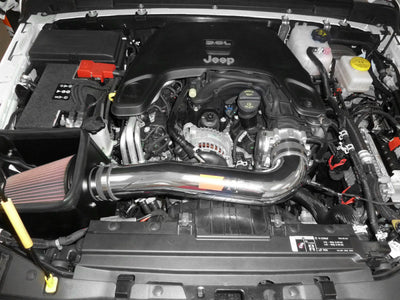 K&N 2018 Jeep Wrangler JL V6-3.6L High Flow Performance Kit installed on engine