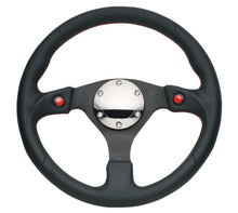 Load image into Gallery viewer, NRG Reinforced Steering Wheel (320mm) Blk Leather w/Dual Buttons for performance upgrades | DTX Performance high performance auto parts