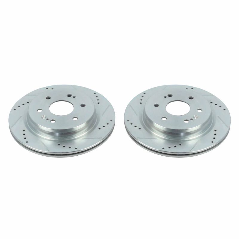 Power Stop 19-20 Chevrolet Silverado 1500 Rear Evolution Drilled & Slotted Rotors - Pair - DTX Performance