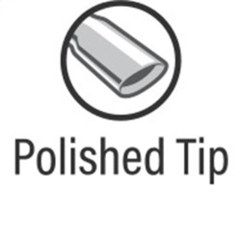 Polished exhaust tip illustration