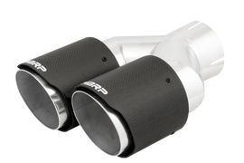 MBRP 3in ID / Dual 4in OD Out Staggered L 9.87in / R 9.37in Dual Wall Carbon Fiber Univ Exhaust Tip for performance car parts
