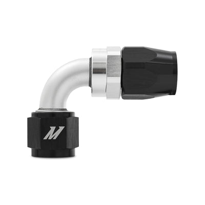 Mishimoto Aluminum -10AN 90 Degree Fitting - Black for high performance car upgrades, available at DTX Performance.