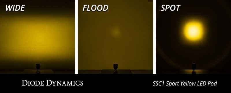 Diode Dynamics Stage Series C1 LED Pod Pro - Yellow Flood Standard ABL (Pair)