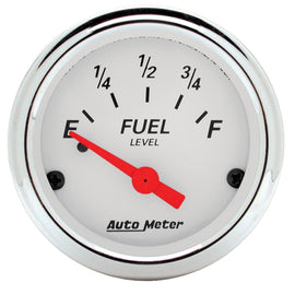 Autometer Arctic White 52mm 0E-90F Short Sweep Electronic Fuel Level Gauge, performance car parts by DTX Performance.