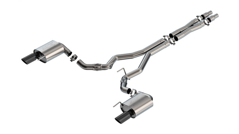 Borla 2024 Ford Mustang GT 5.0L V8 w/o Active Exhaust ATAK Cat-Back Exhaust System - Black Chrome - DTX Performance