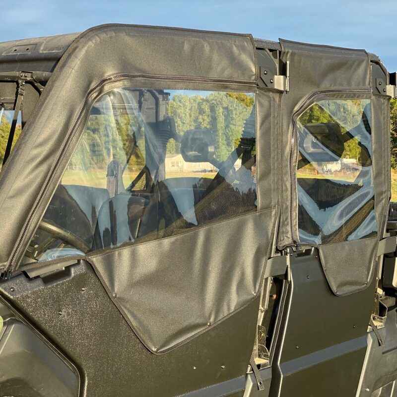Seizmik 17-22 Can Am Defender HD7-HD10 Soft Upper Door Kit offering protection from wind, rain, and debris.