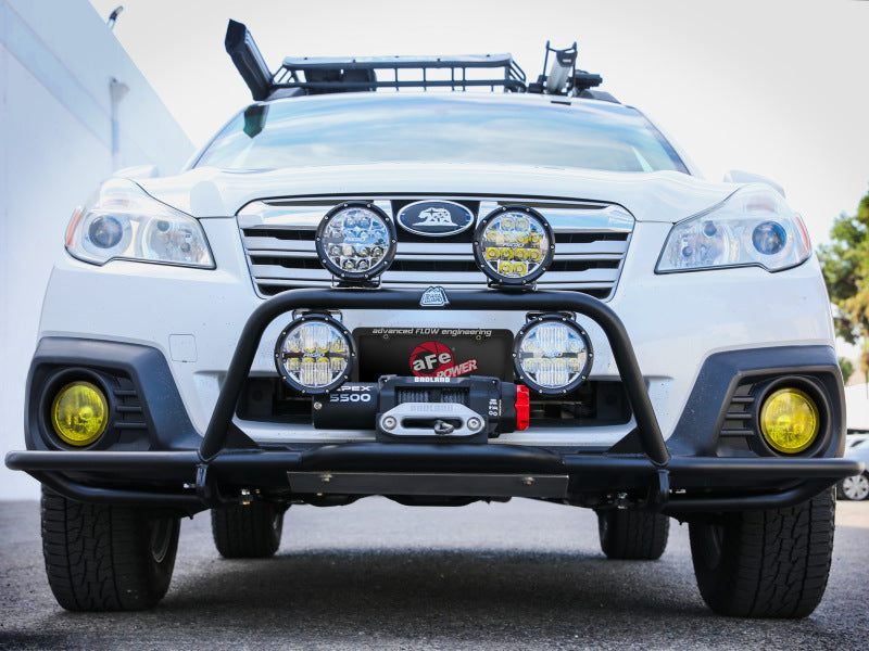 aFe POWER 20-23 Subaru Outback H4 2.4L (t) / H4 2.5L Terra Guard Front Bumper w/ Winch Mount - Black - DTX Performance