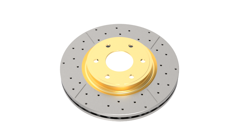 DBA 02-07 Subaru WRX STi 10 Stud Hole Rear Drilled & Slotted Street Series Rotor, performance car parts, high performance brakes.