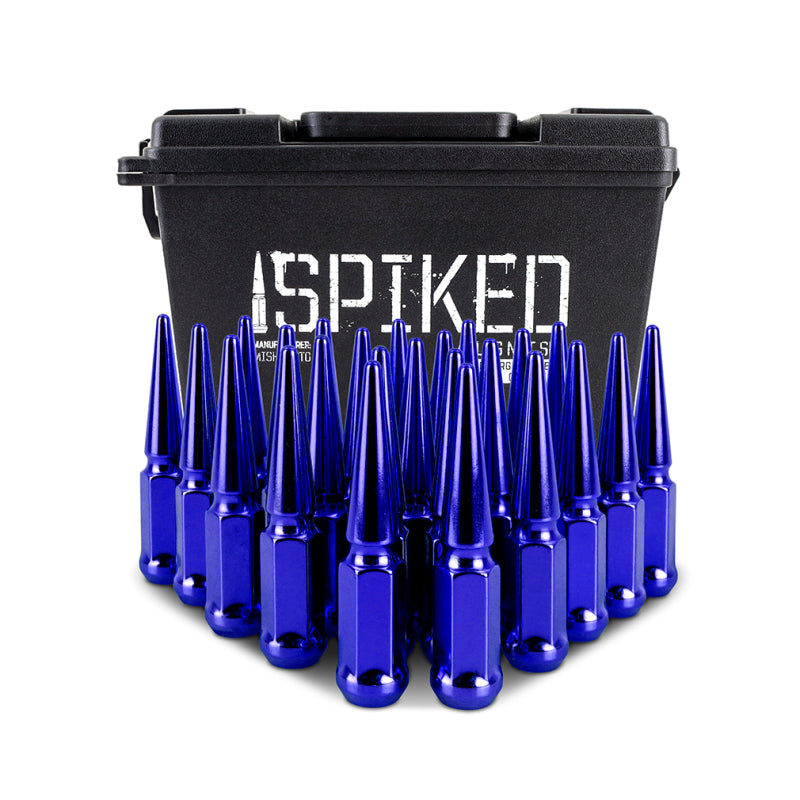 Mishimoto Mishimoto Steel Spiked Lug Nuts M12 x 1.5 24pc Set Blue - DTX Performance